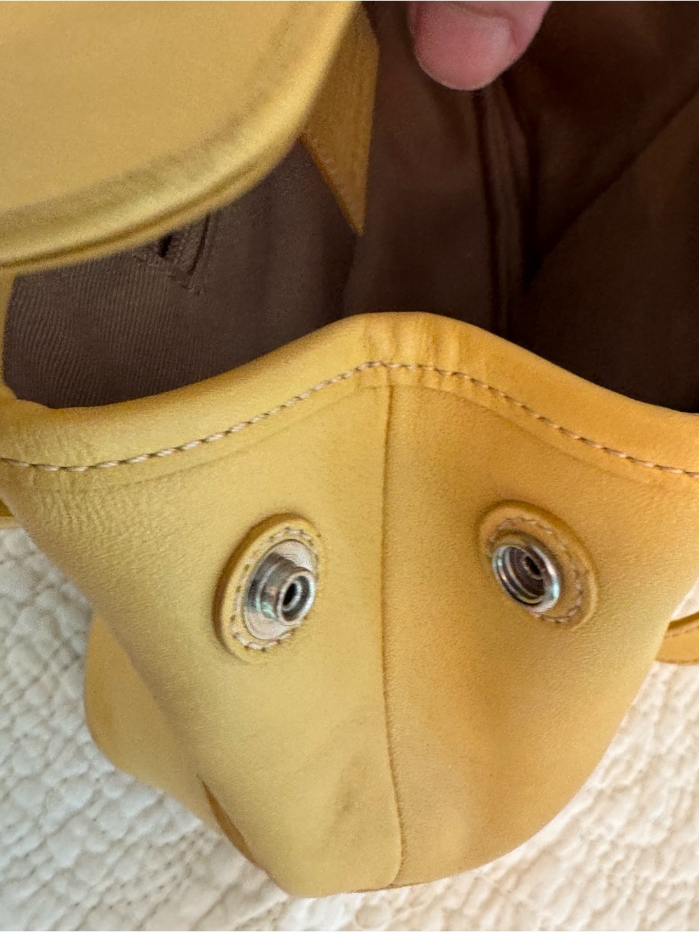 Coach Yellow Leather Buckle Flap Shoulder Bag Purse Style 9267 - Picture 6 of 6